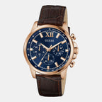 Guess Dress Men Quartz Blue Dial Chronograph Leather Watch GW0901G3