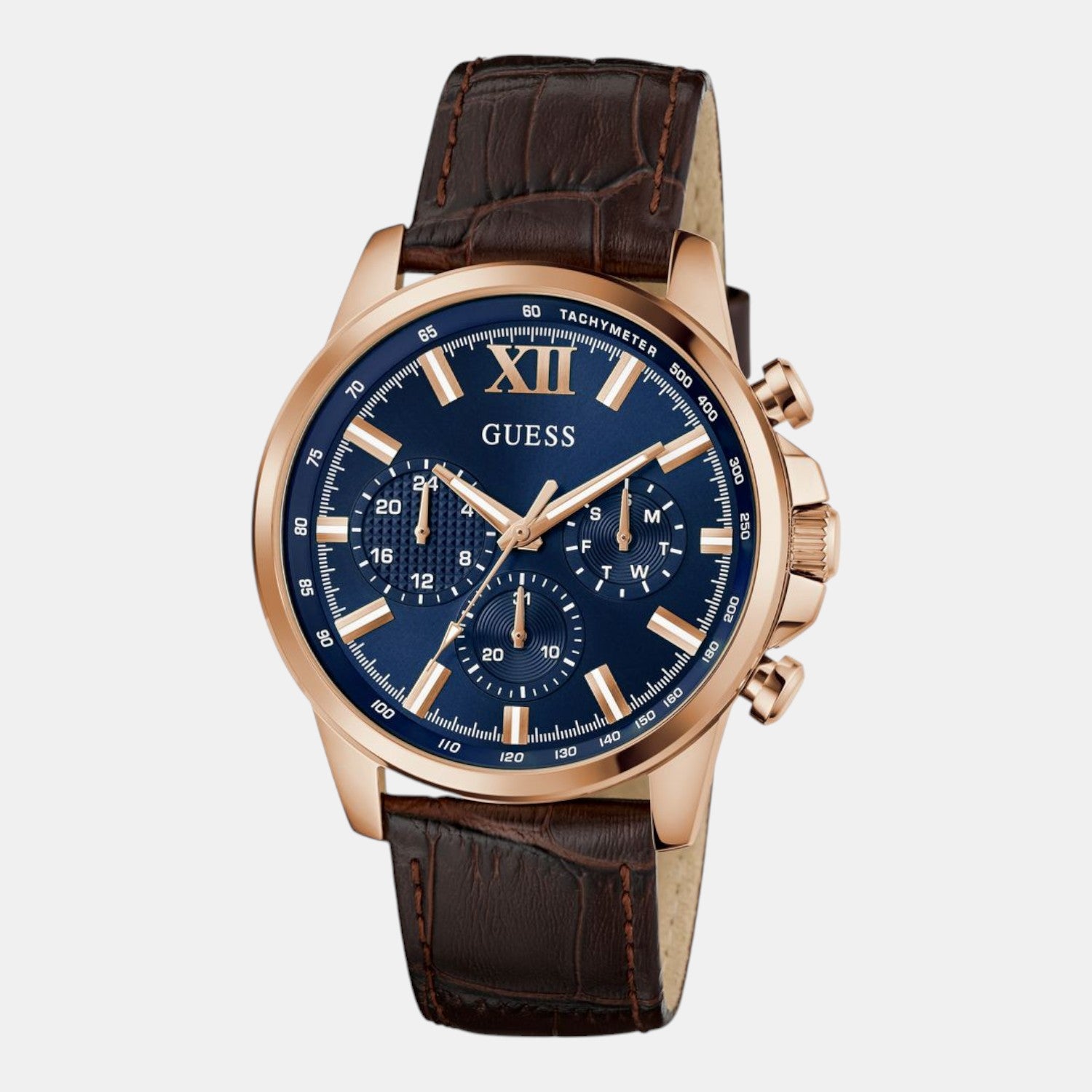 Guess Dress Men Quartz Blue Dial Chronograph Leather Watch GW0901G3