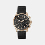 Guess Dress Men Quartz Black Dial Chronograph Leather Watch GW0901G5