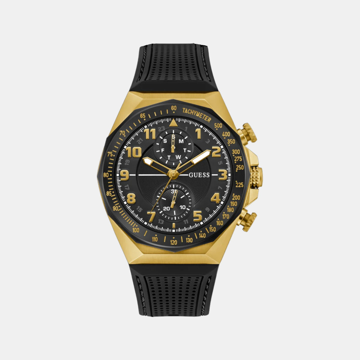 Gs D1 Men Quartz Black Dial Multi-Function Silicone Watch Gw0902G1