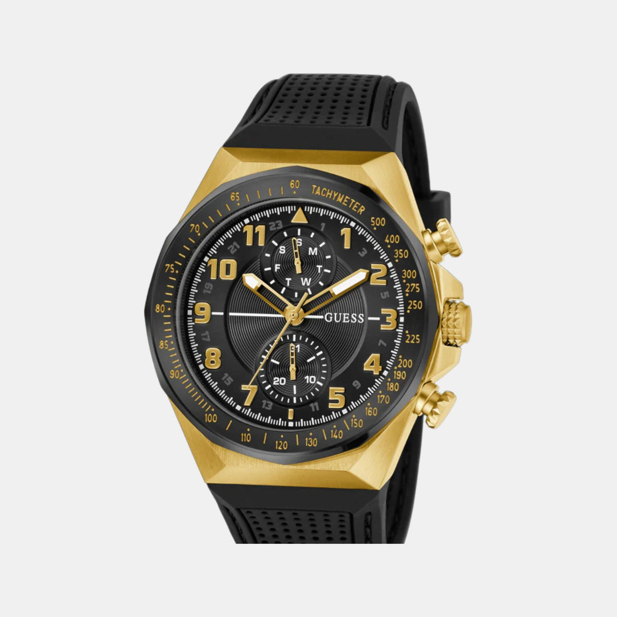 Gs D1 Men Quartz Black Dial Multi-Function Silicone Watch Gw0902G1