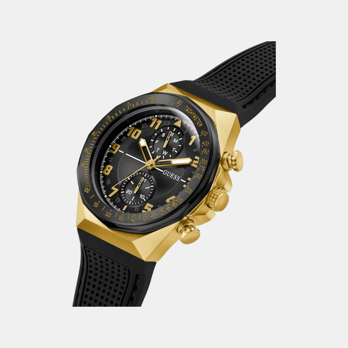 Gs D1 Men Quartz Black Dial Multi-Function Silicone Watch Gw0902G1