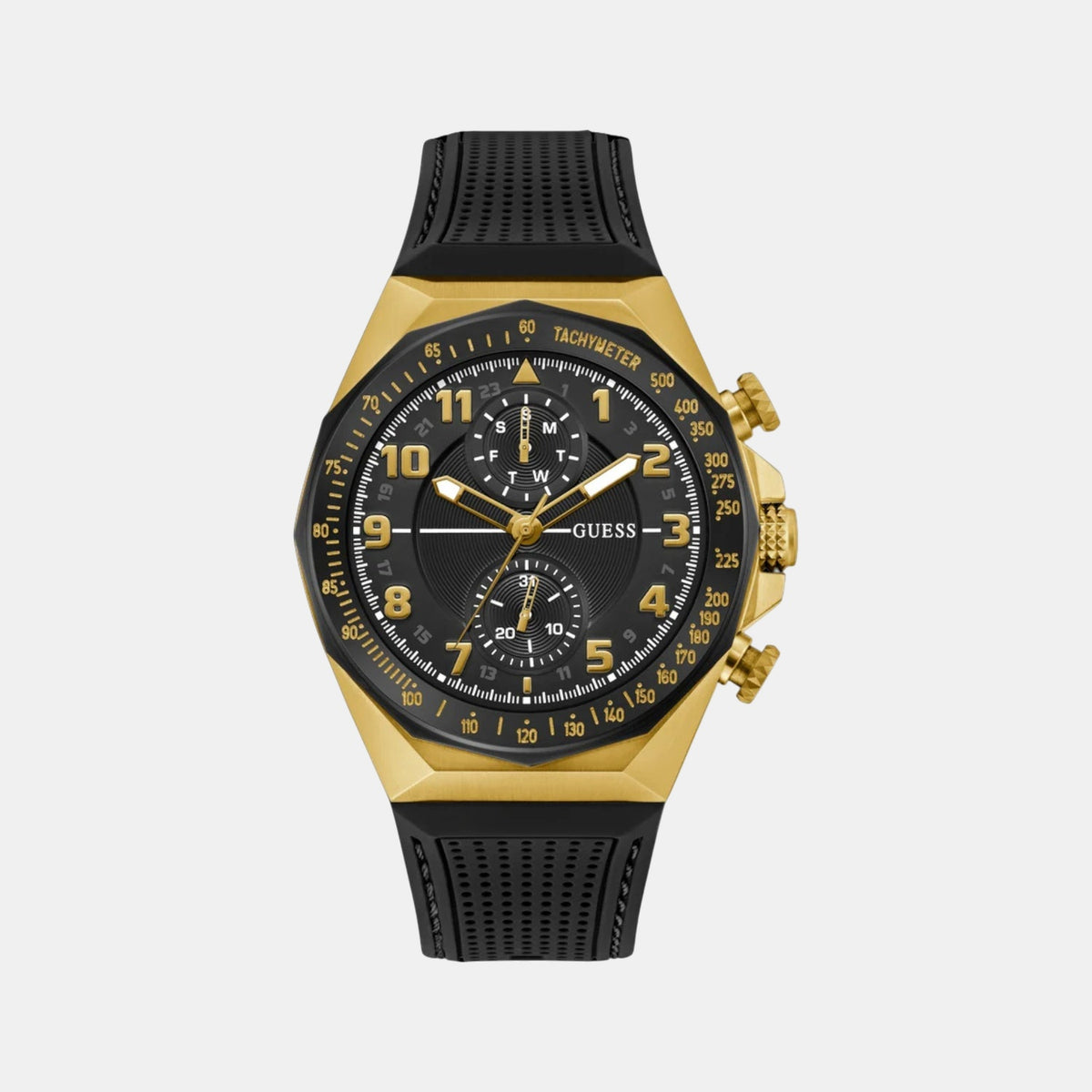 Gs D1 Men Quartz Black Dial Multi-Function Silicone Watch Gw0902G1