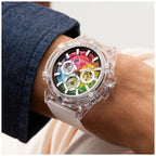 Gt King Men Quartz Multicolor Dial Analog Stainless Steel GW0908G3