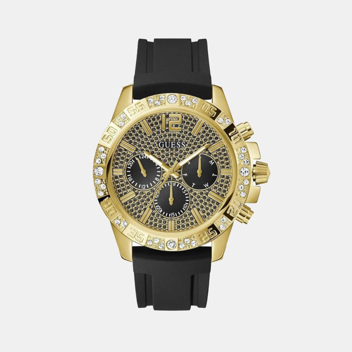 Gt Majestic Men Quartz Black Dial Multi-Function Silicone Watch Gw0909G2