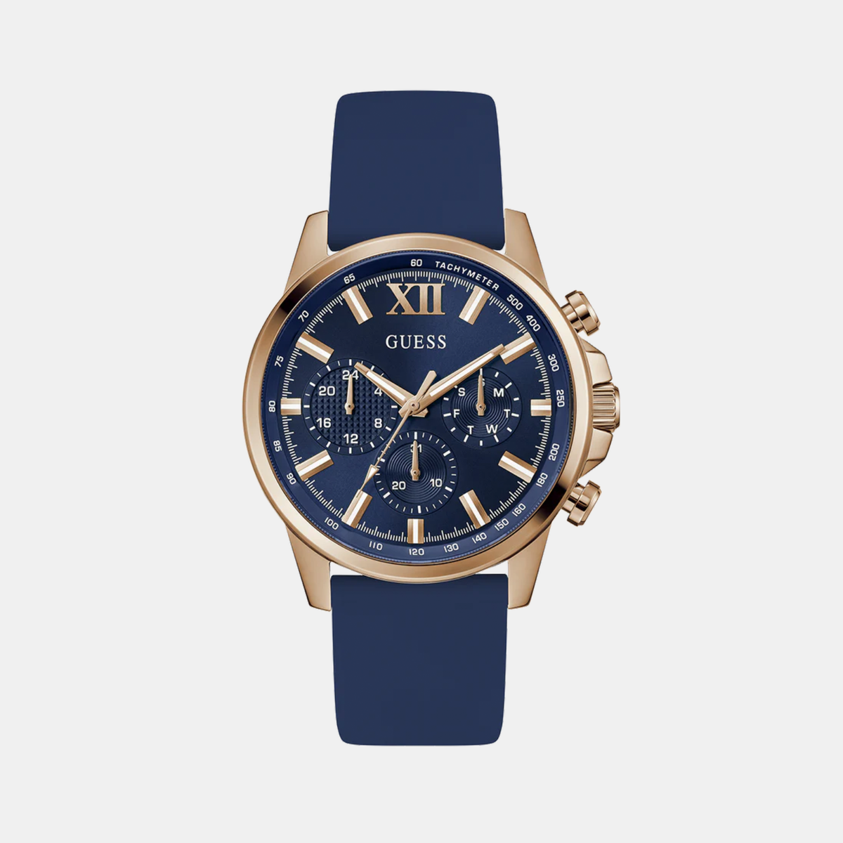 Gd Walker Men Quartz Blue Dial Multi-Function Silicone Watch Gw0913G1