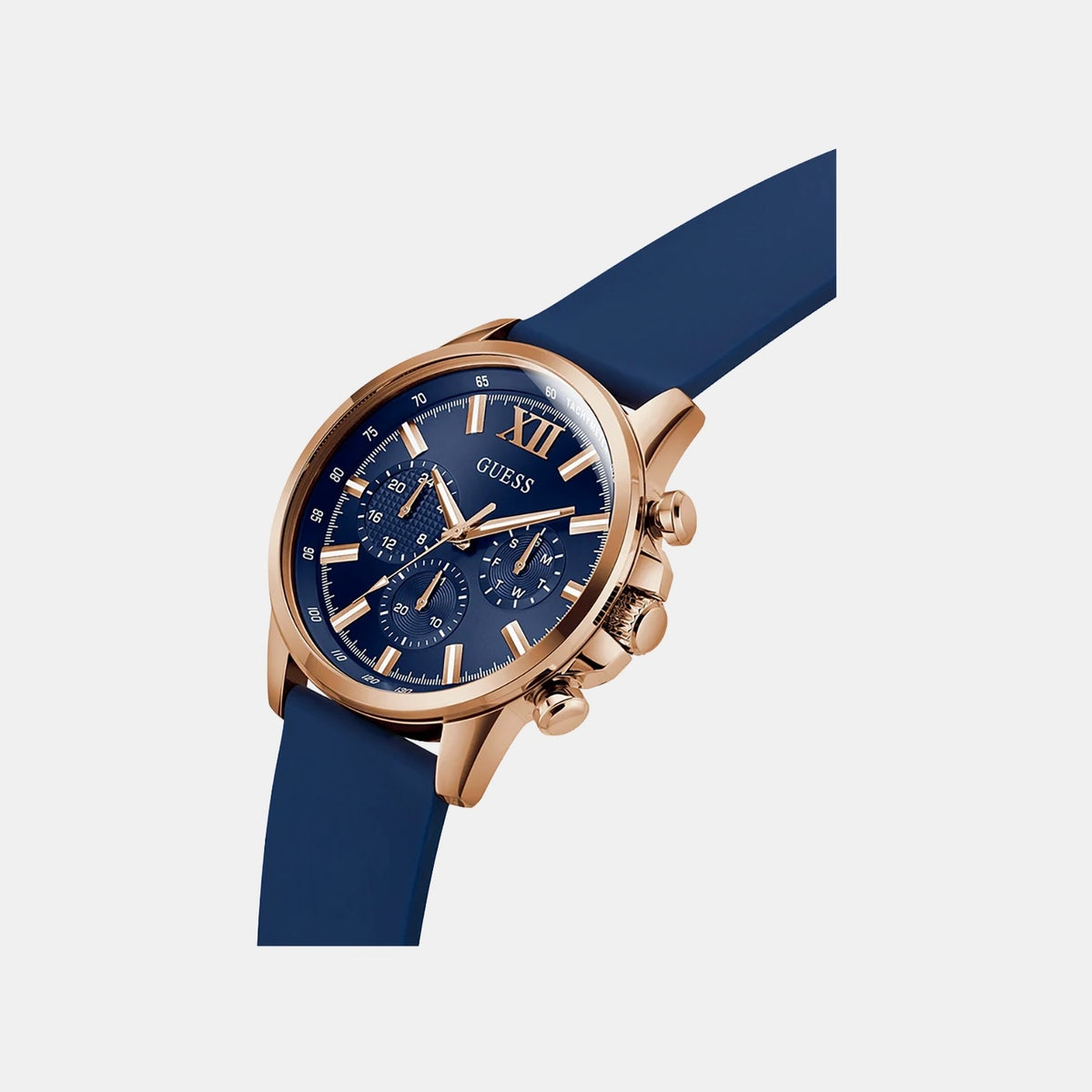 Gd Walker Men Quartz Blue Dial Multi-Function Silicone Watch Gw0913G1