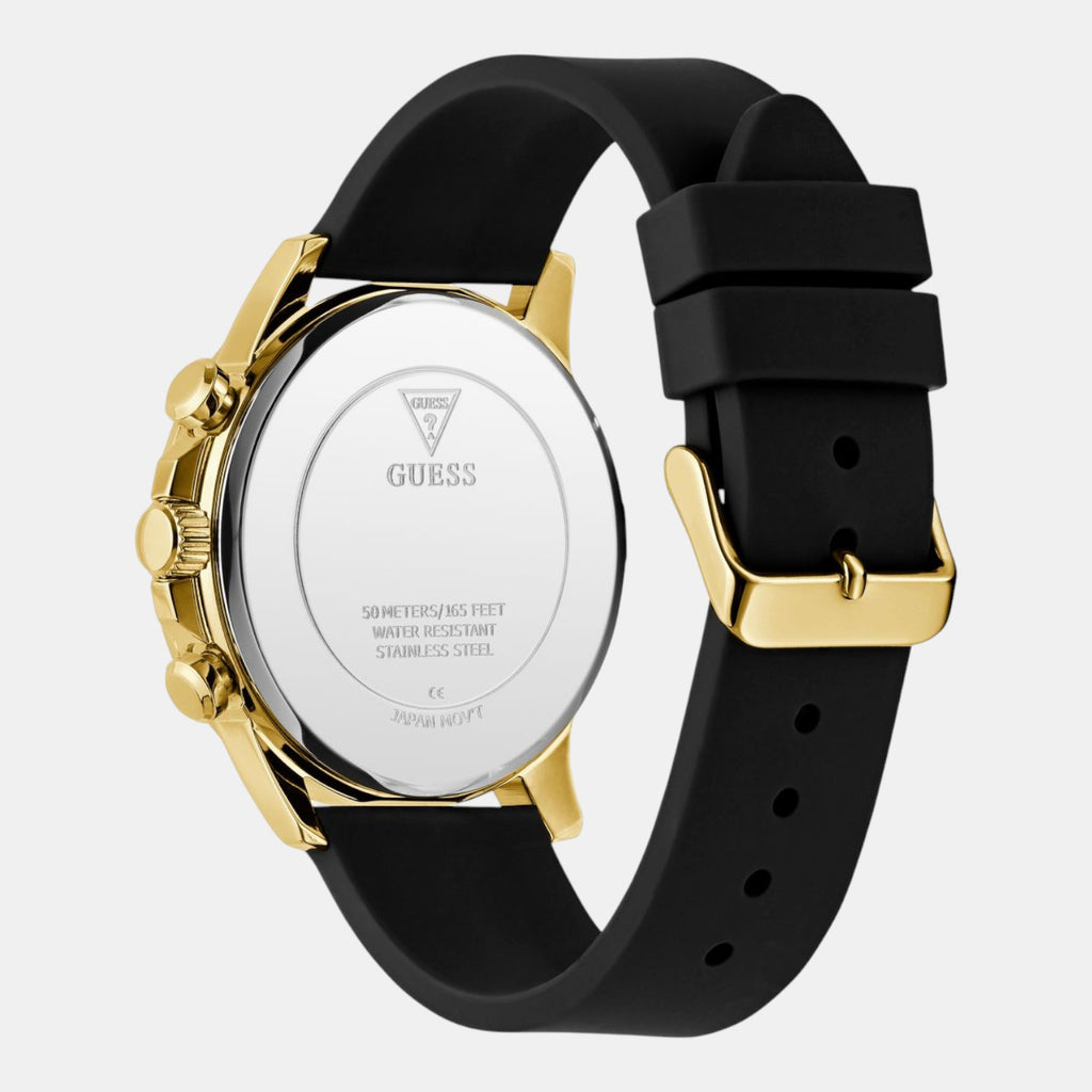 Guess Dress Men Quartz Black Dial Chronograph Silicone Watch GW0913G2