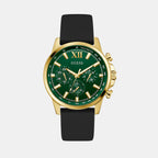 Dress Men Quartz Green Dial Chronograph Silicone Watch GW0913G4