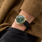 Dress Men Quartz Green Dial Chronograph Silicone Watch GW0913G4