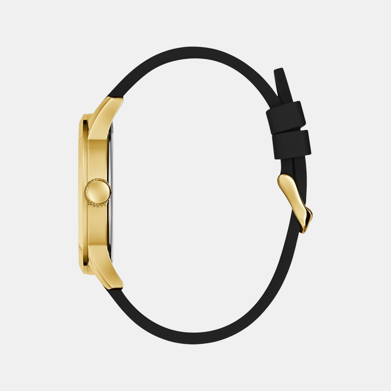 Badge Men Quartz Black Dial Analog Silicone Watch GW0916G1