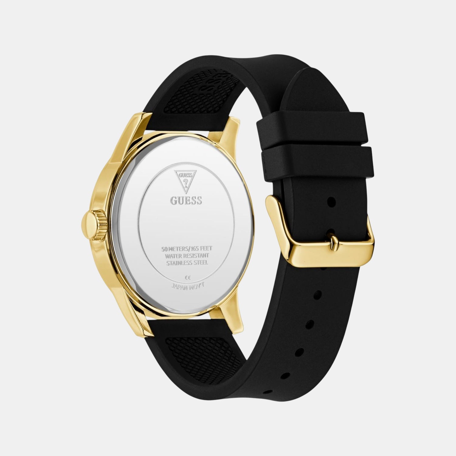 Badge Men Quartz Black Dial Analog Silicone Watch GW0916G1