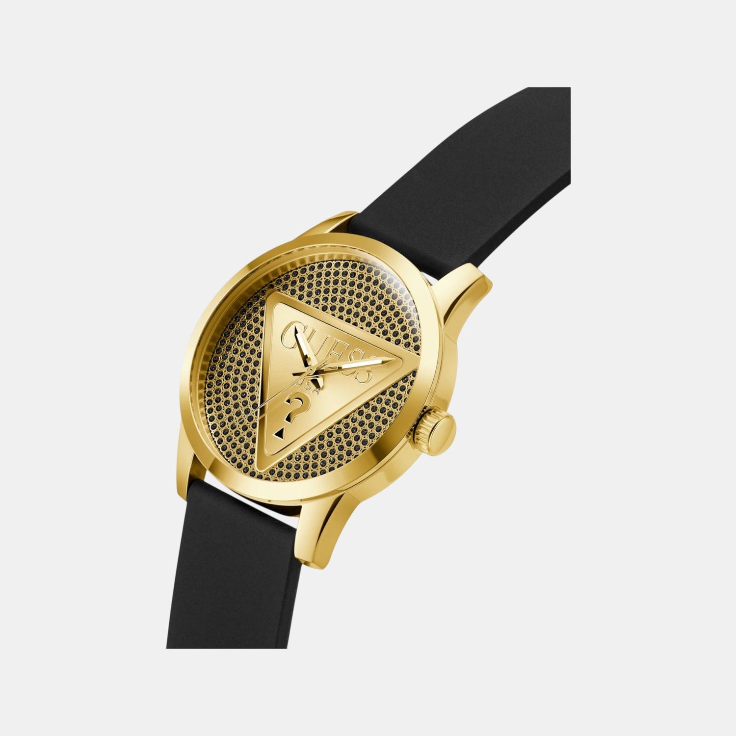 Badge Men Quartz Black Dial Analog Silicone Watch GW0916G1