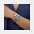 Veda Women Quartz Ice Blue Dial Analog Recycled Steel Watch GW0927L3