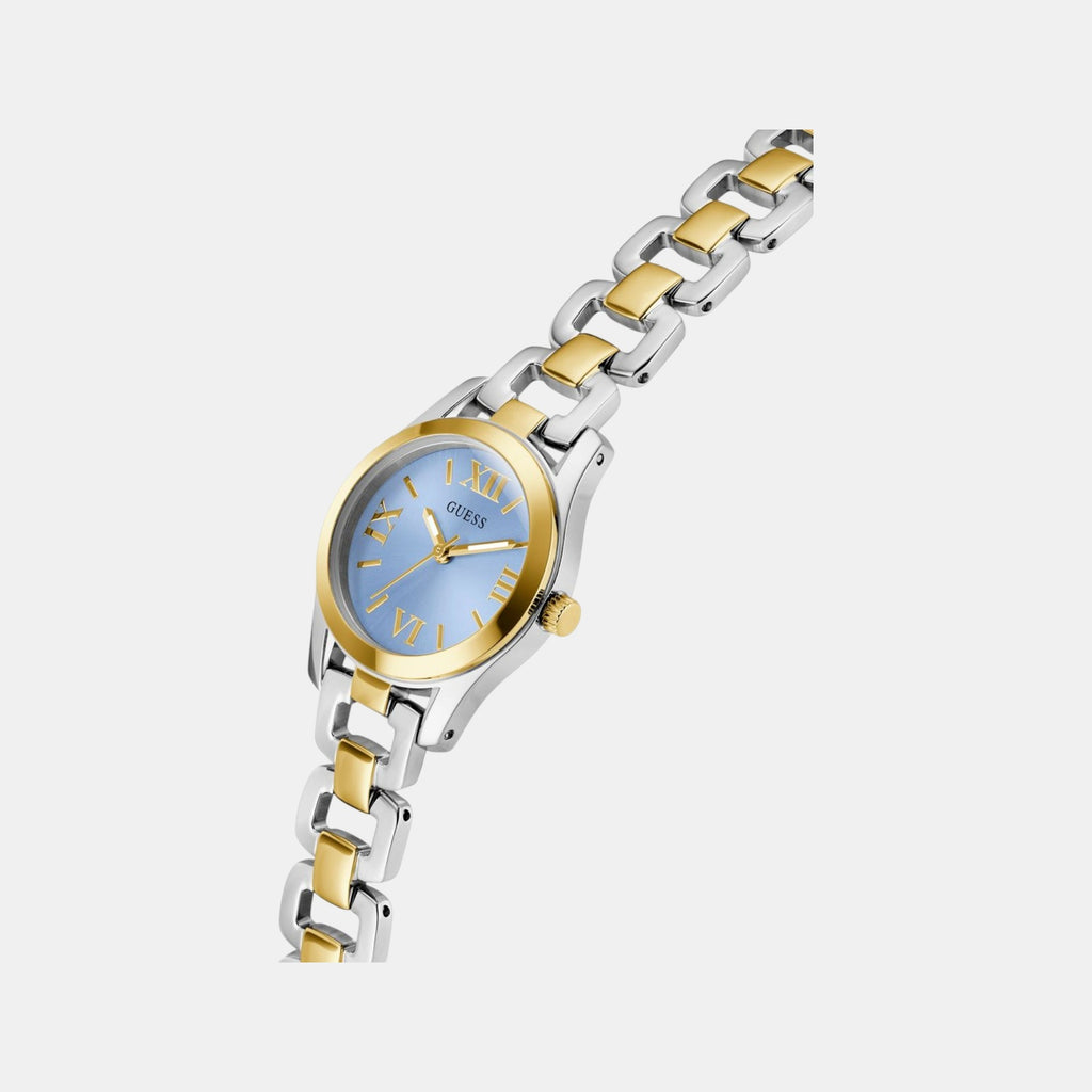 Veda Women Quartz Ice Blue Dial Analog Recycled Steel Watch GW0927L3