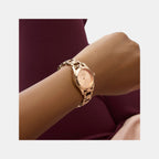 Veda Women Quartz Rose Gold Dial Analog Recycled Steel Watch GW0927L4