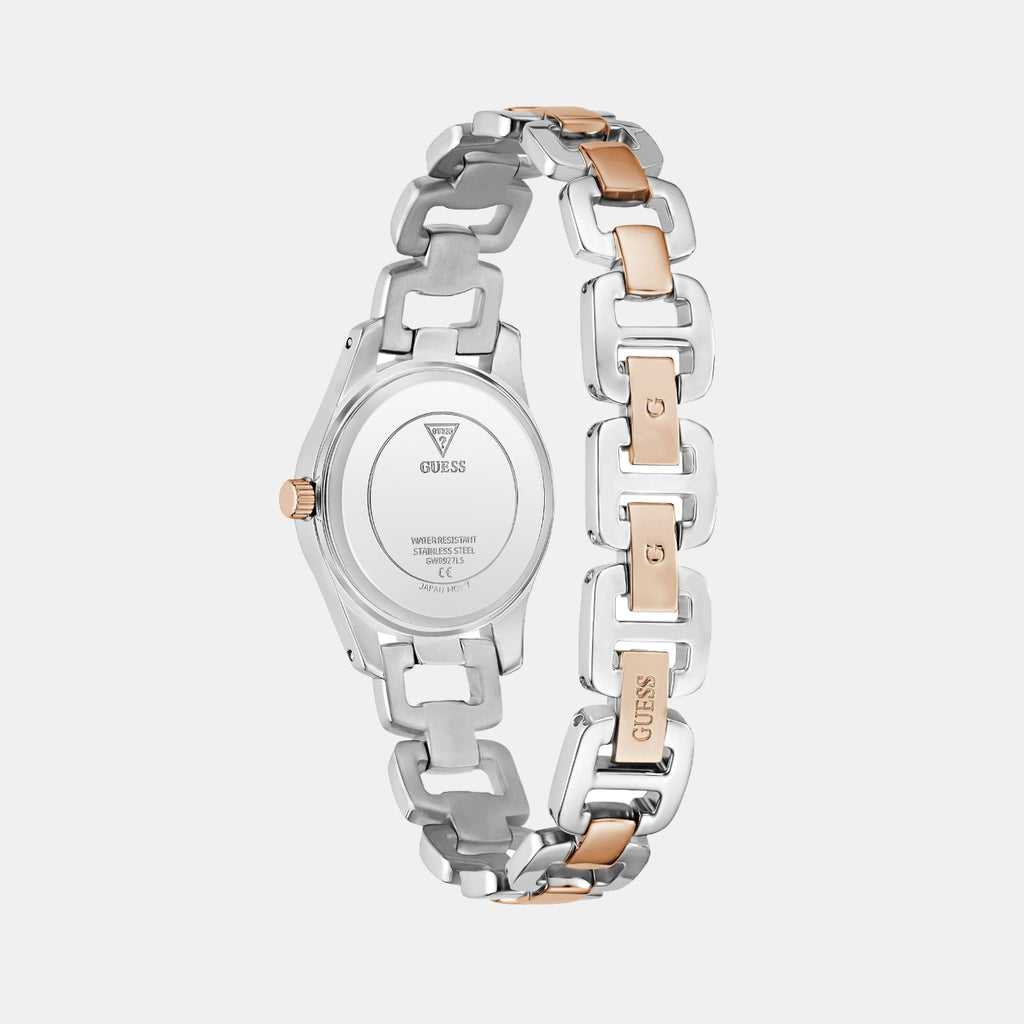 Veda Women Quartz White Dial Analog Stainless Steel Watch GW0927L5