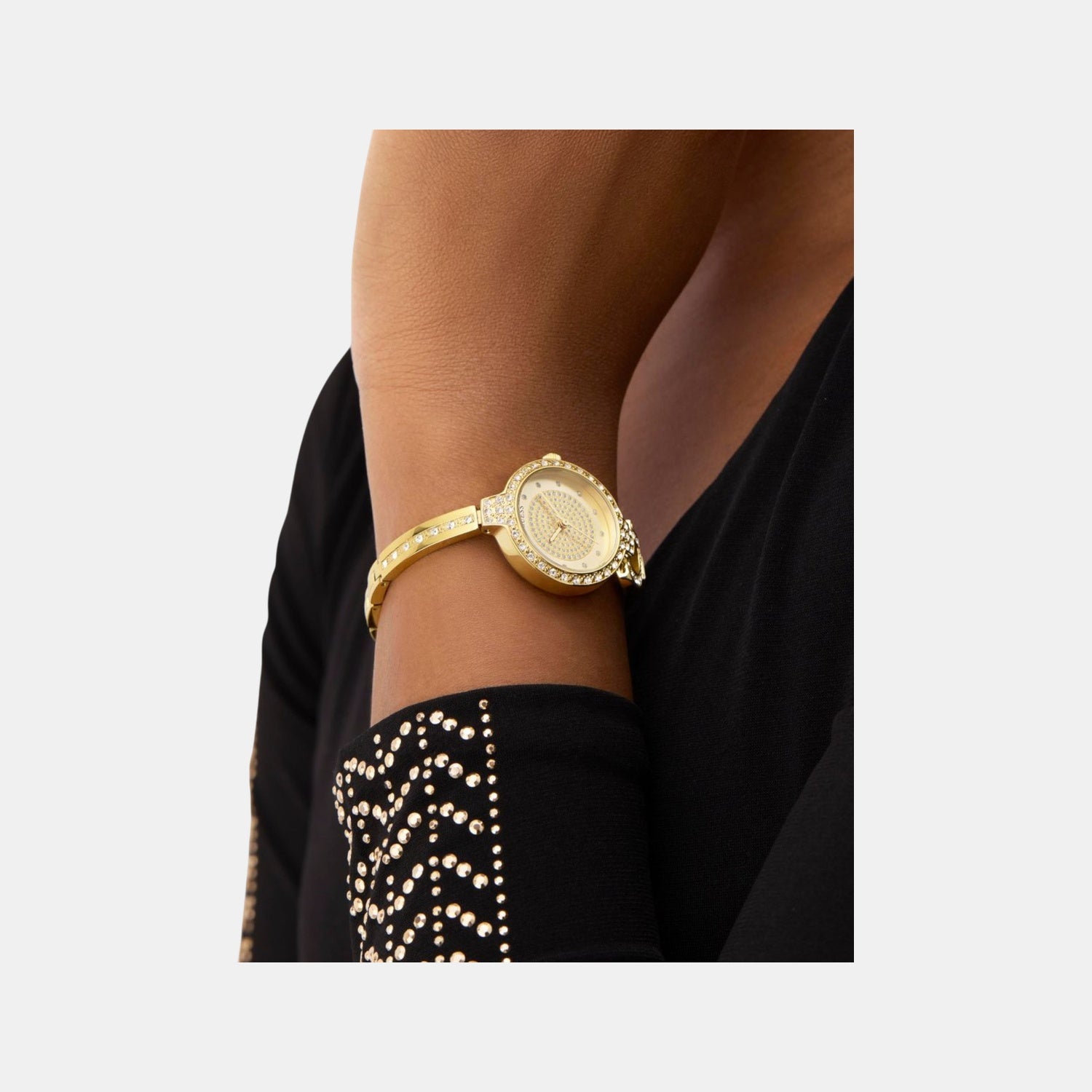 Giselle Women Quartz Champagne Dial Analog Recycled Steel Watch GW0929L2