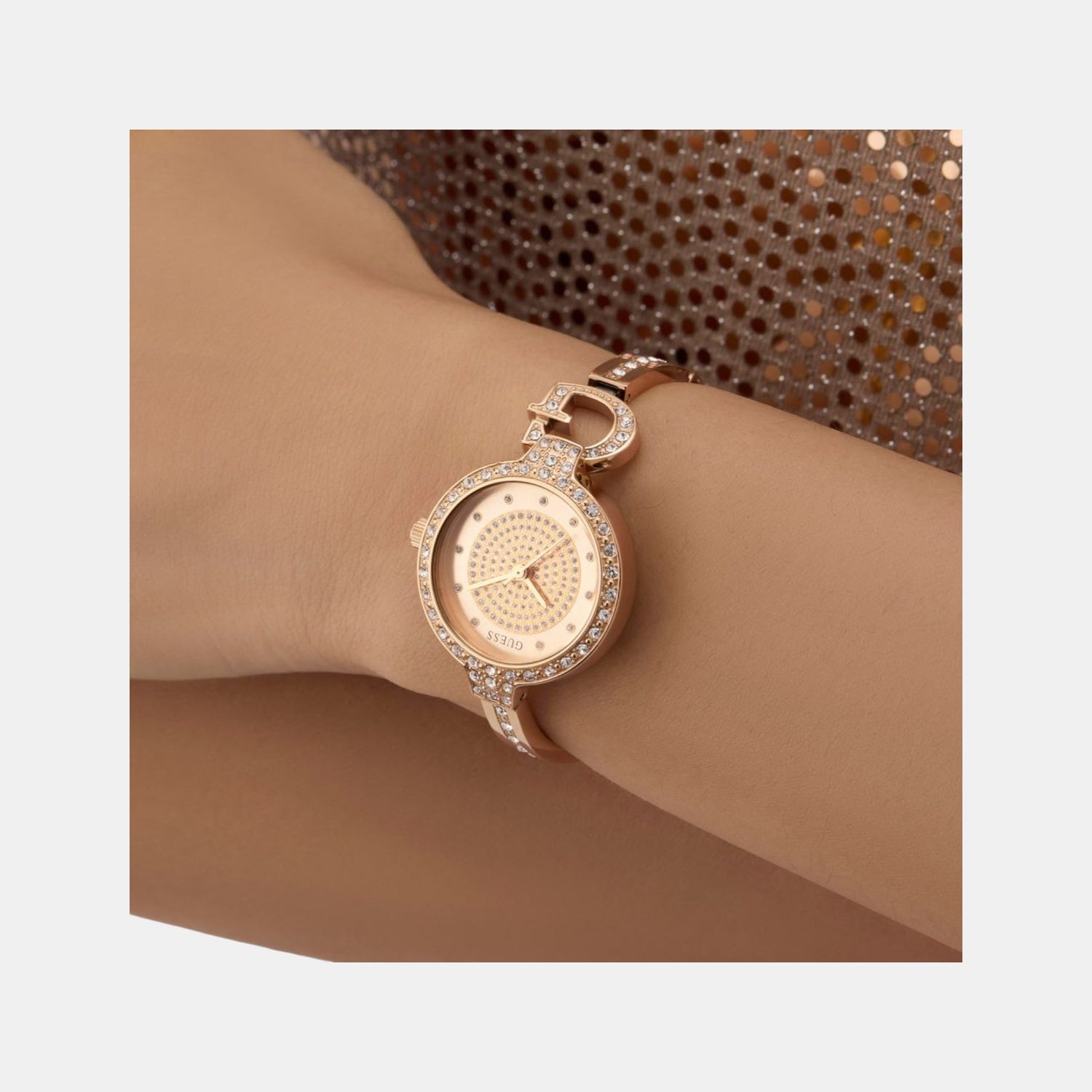 Giselle Women Quartz Rose Gold Dial Analog Recycled Steel Watch GW0929L3