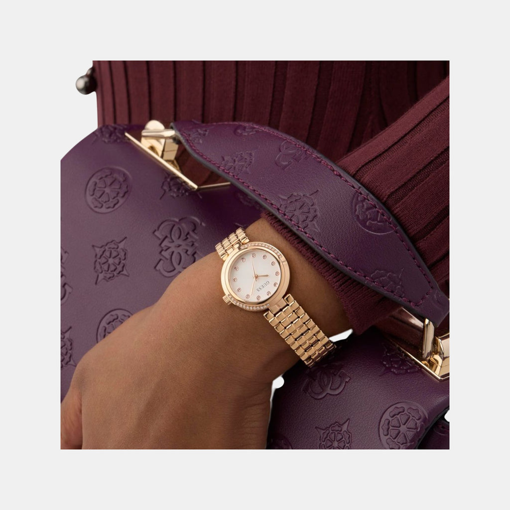 Clara Women Quartz White Dial Analog Recycled Steel Watch GW0930L3