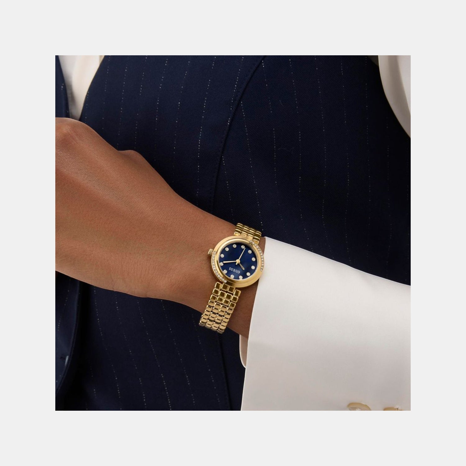 Clara Women Quartz Blue Dial Analog Recycled Steel Watch GW0930L4