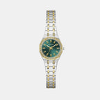 Women Quartz Green Dial Analog Stainless Steel Watch GW0931L8