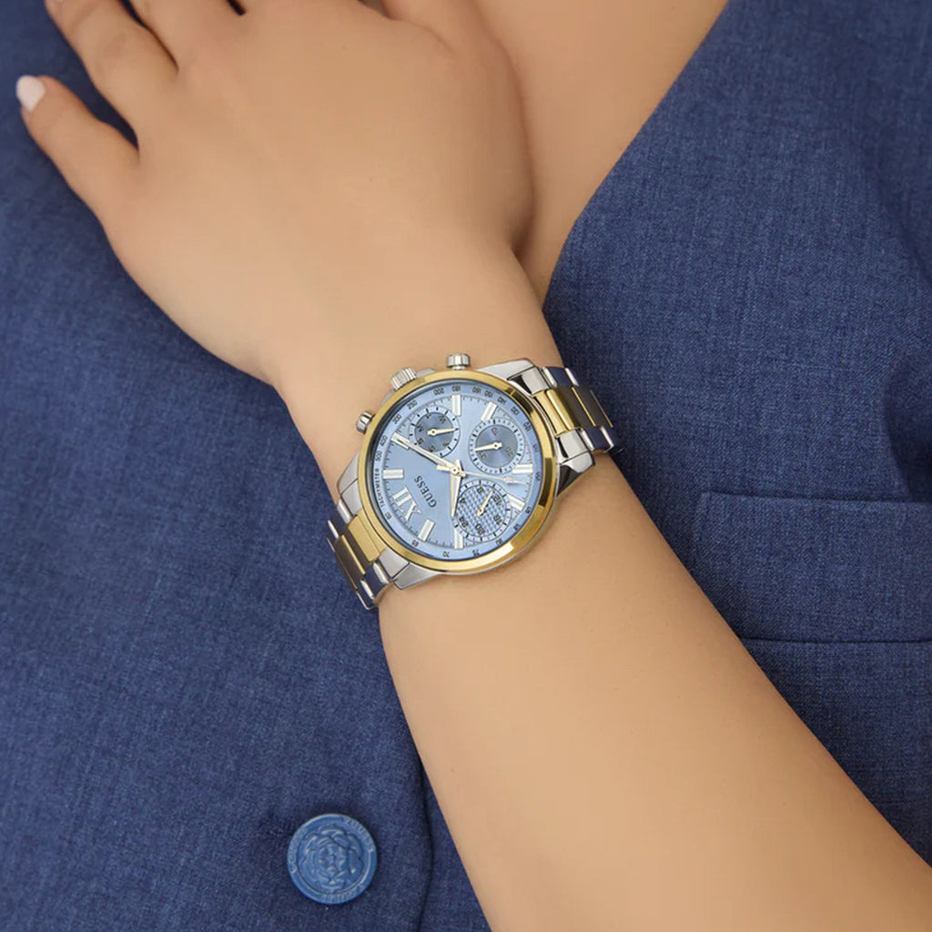 Bailey Women Quartz Blue Dial Multi-Function Stainless Steel Watch GW0933L3