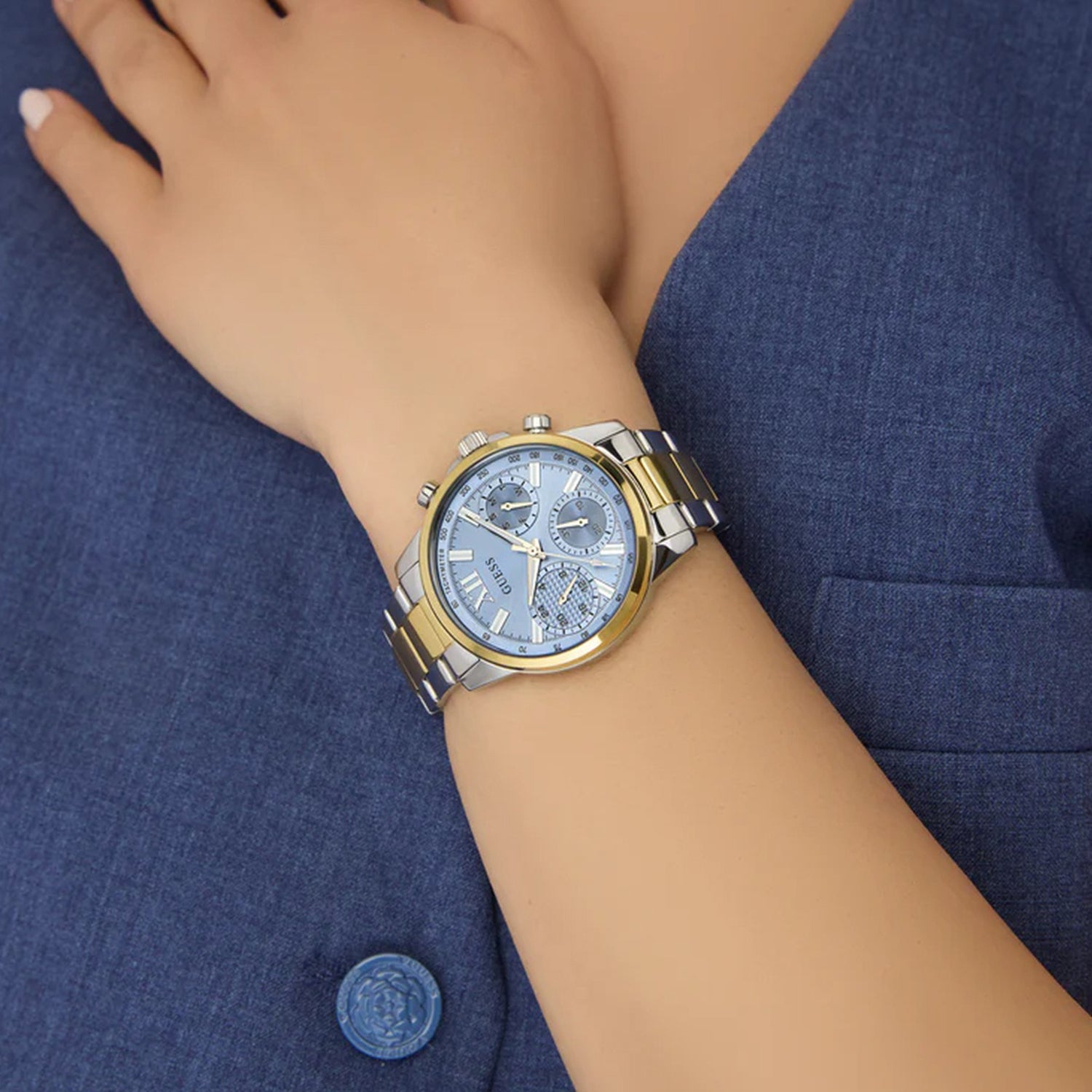 Bailey Women Quartz Blue Dial Multi-Function Stainless Steel Watch GW0933L3