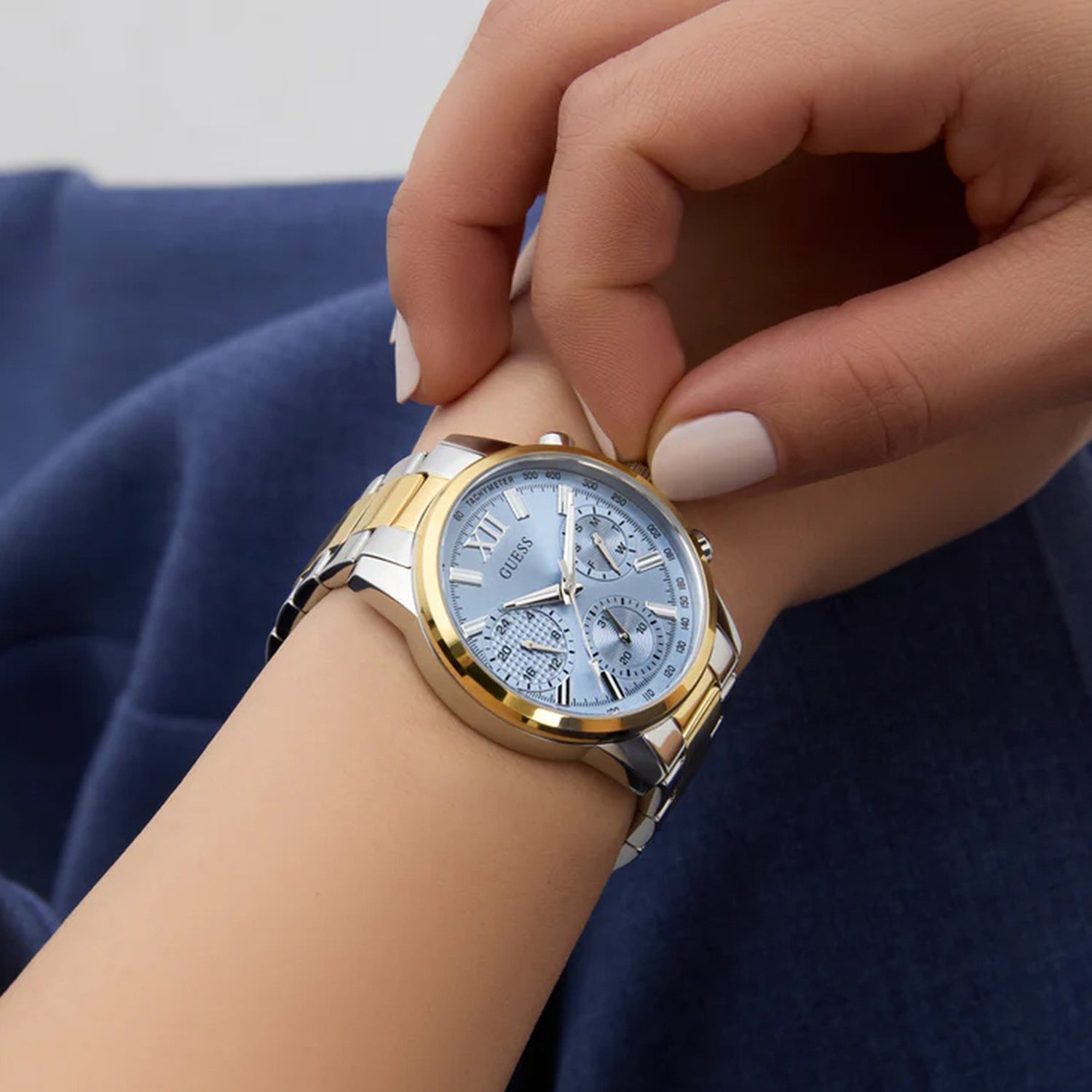 Bailey Women Quartz Blue Dial Multi-Function Stainless Steel Watch GW0933L3