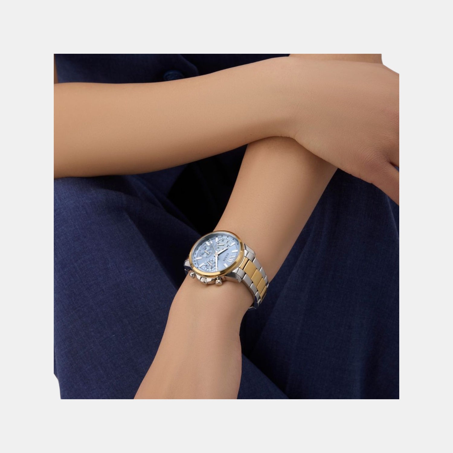 Bailey Women Quartz Ice Blue Dial Multi-Function Stainless Steel Watch GW0933L3