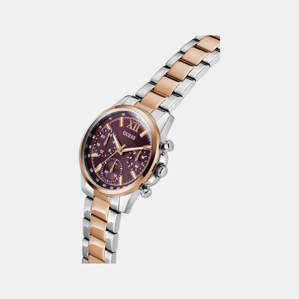 Dress Women Quartz Red Dial Multi-Function Stainless Steel Watch GW0933L5