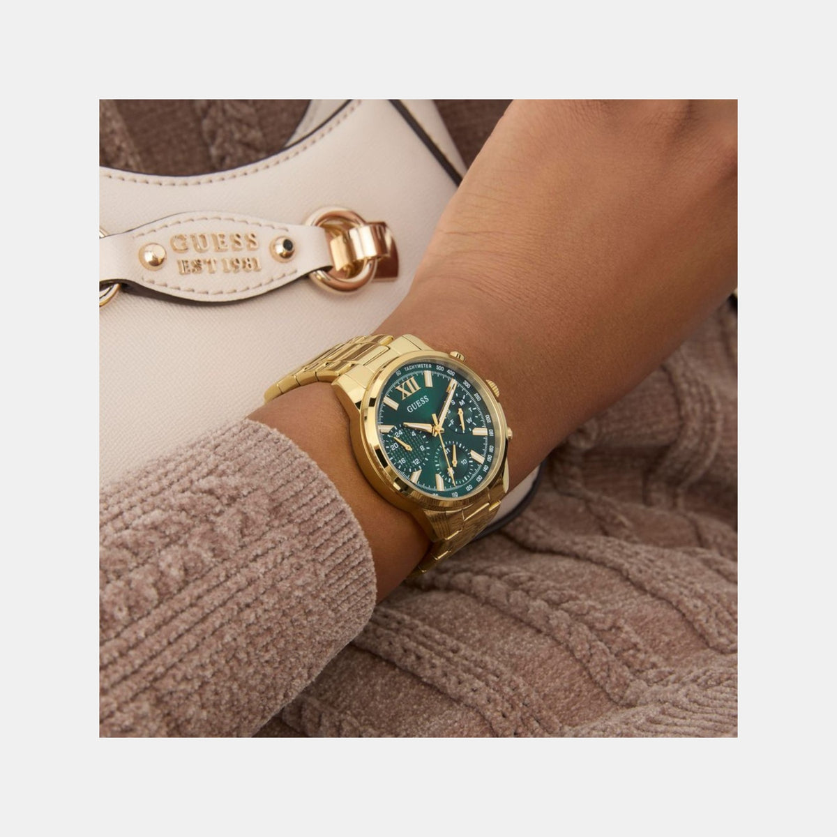 Gd Bailey Women Quartz Green Dial Multi-Function Stainless Steel Watch Gw0933L6