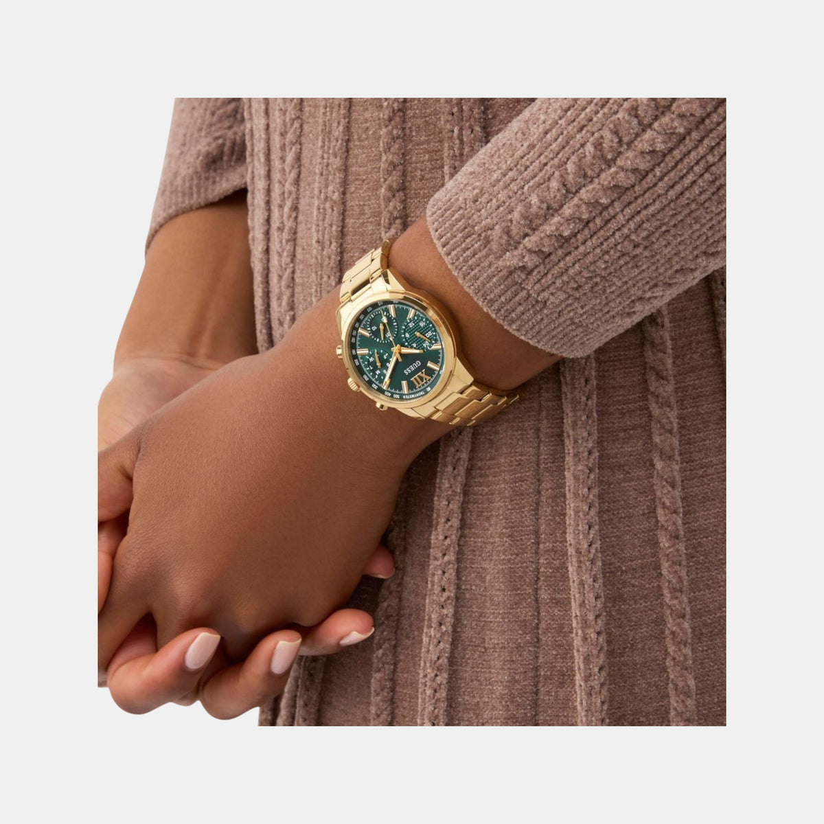 Gd Bailey Women Quartz Green Dial Multi-Function Stainless Steel Watch Gw0933L6