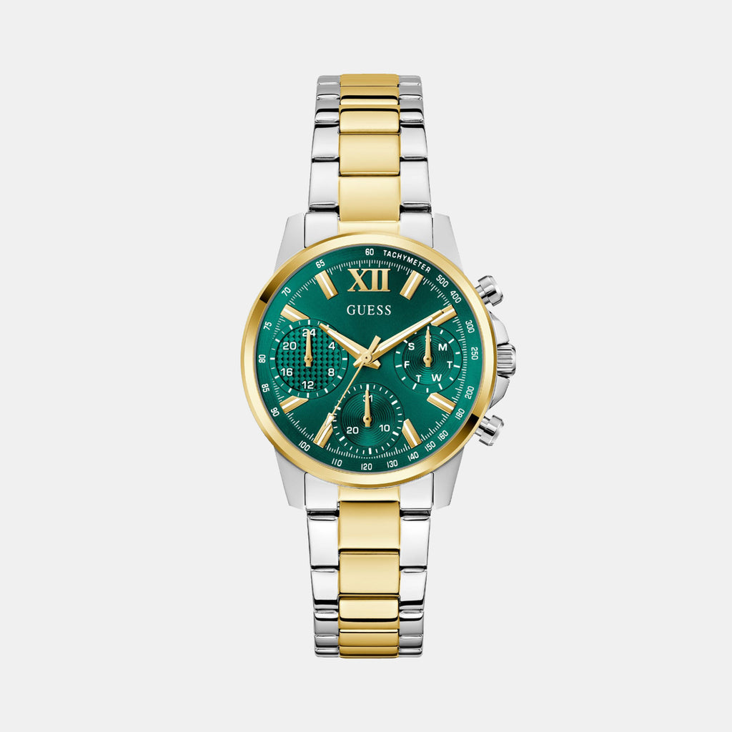 Bailey Women Quartz Green Dial Multi-Function Stainless Steel Watch GW0933L7