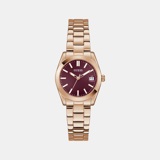 Alice Women Quartz Red Dial Analog Recycled Steel Watch GW0934L5