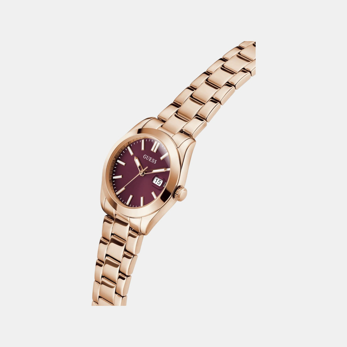 Gd Alice Women Quartz Burgundy Dial Analog Stainless Steel Watch Gw0934L5