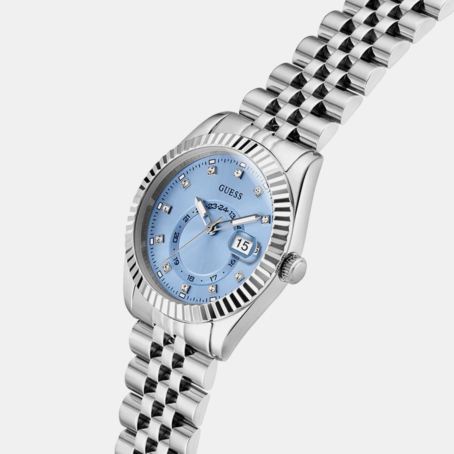 Jada Women Quartz Ice Blue Dial Analog Recycled Steel Watch GW0936L1