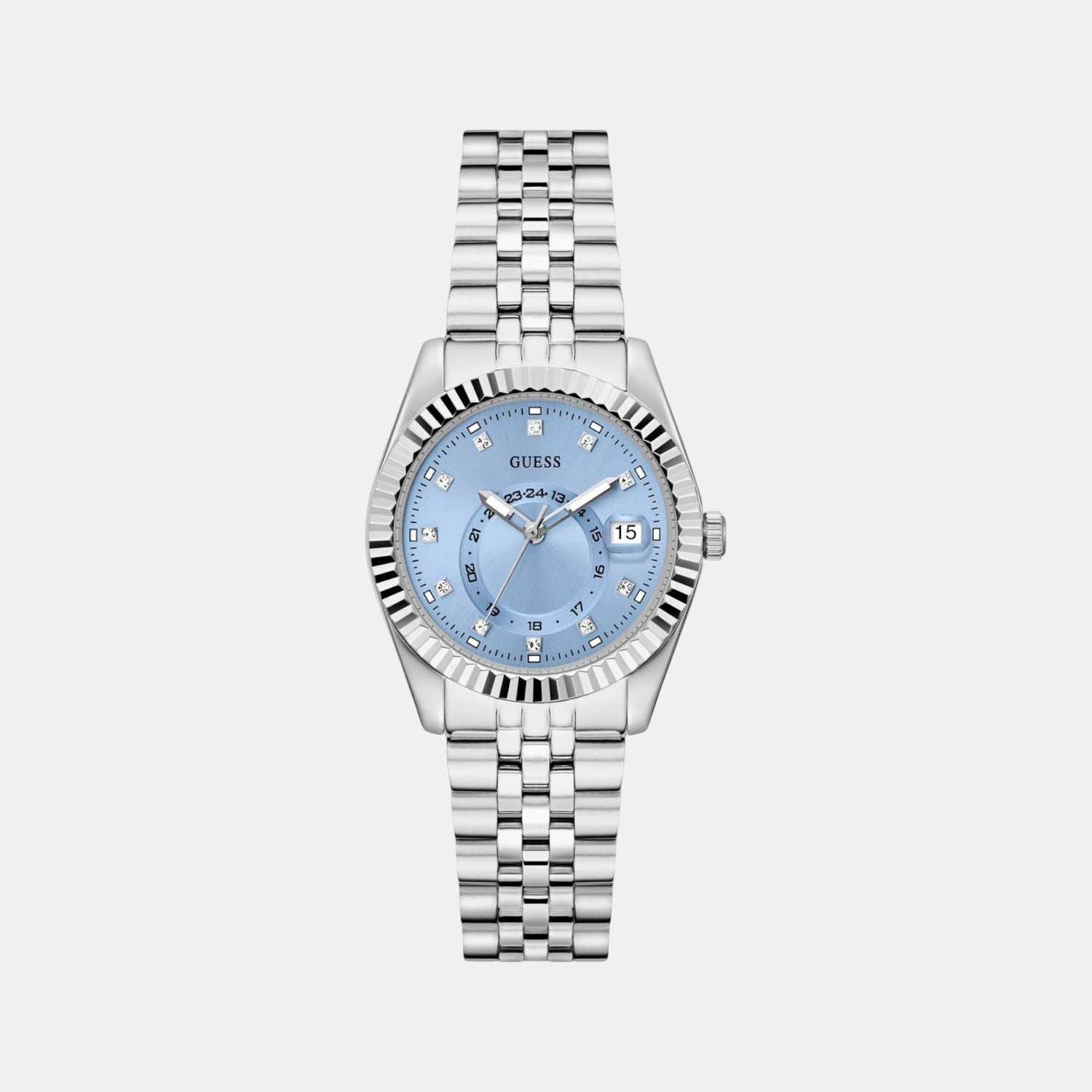 Jada Women Quartz Ice Blue Dial Analog Recycled Steel Watch GW0936L1