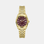 Women Quartz Burgundy Dial Analog Stainless Steel Watch GW0936L2