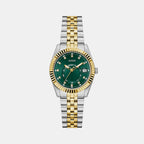 Women Quartz Green Dial Analog Stainless Steel Watch GW0936L3