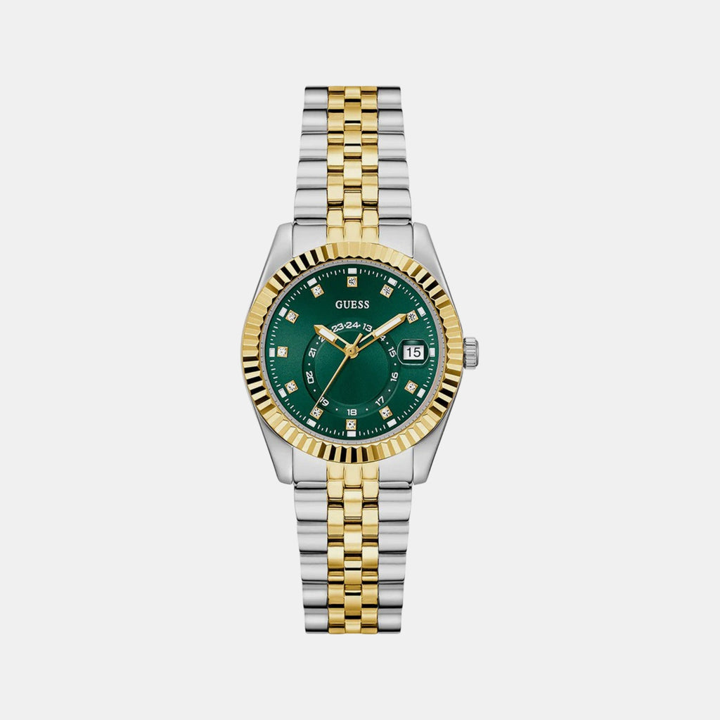 Women Quartz Green Dial Analog Stainless Steel Watch GW0936L3