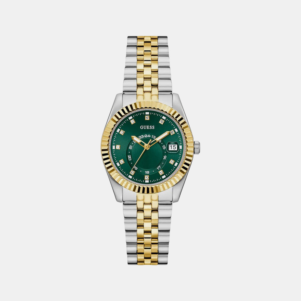 Gd Jada Women Quartz Green Dial Analog Stainless Steel Watch Gw0936L3