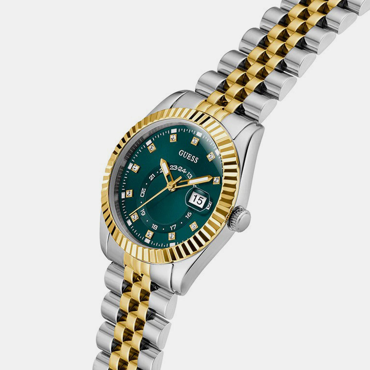 Gd Jada Women Quartz Green Dial Analog Stainless Steel Watch Gw0936L3