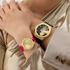 Lunar New Year Limited Edition Women Quartz Champagne Dial Analog Leather Watch GW0937L1