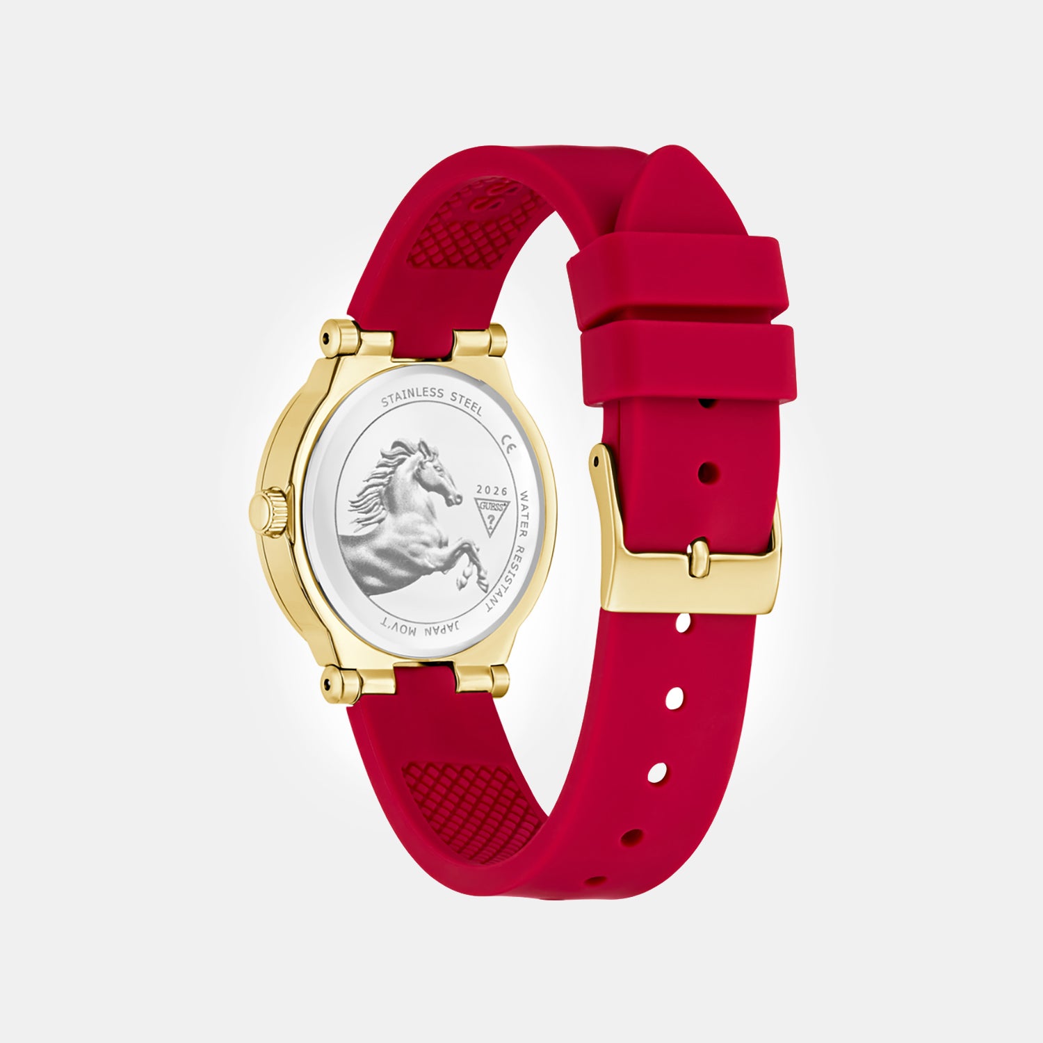 Lunar New Year Limited Edition Women Quartz Champagne Dial Analog Leather Watch GW0937L1