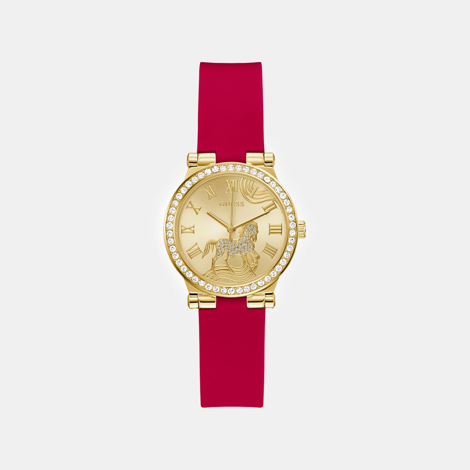Lunar New Year Limited Edition Women Quartz Champagne Dial Analog Leather Watch GW0937L1