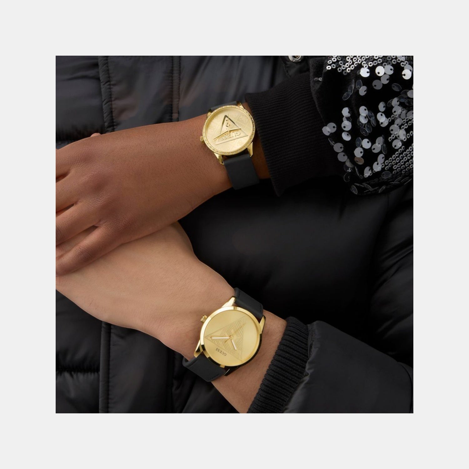 Roxy Women Quartz Champagne Dial Analog Silicone Watch GW0942L2