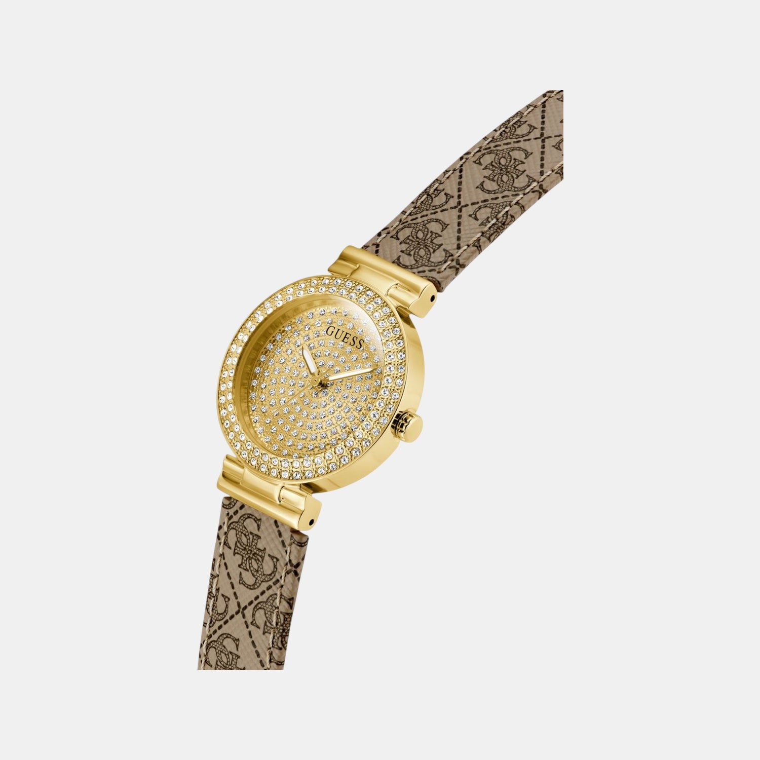 Ivy Women Quartz Champagne Dial Analog Leather Watch GW0943L2