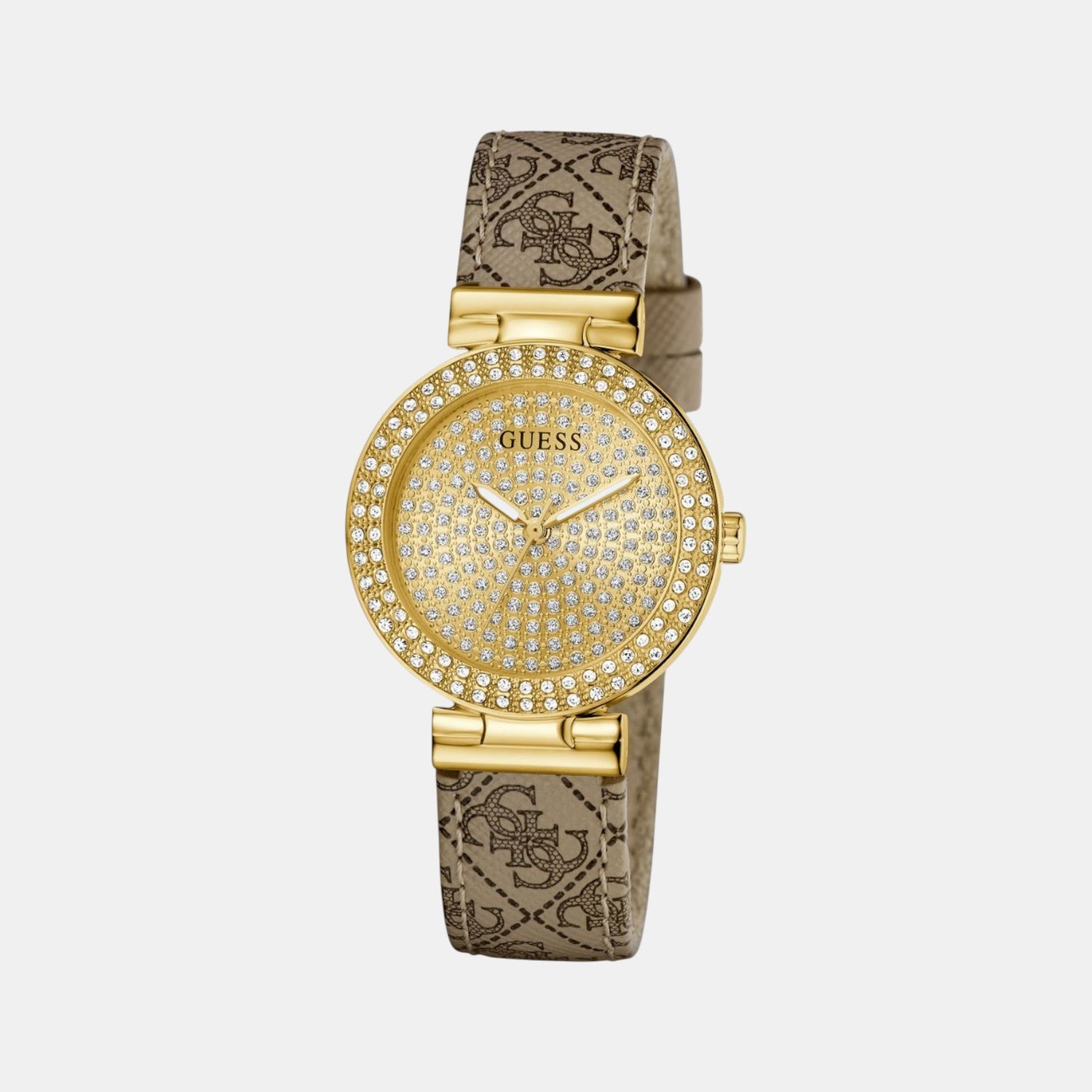 Ivy Women Quartz Champagne Dial Analog Leather Watch GW0943L2