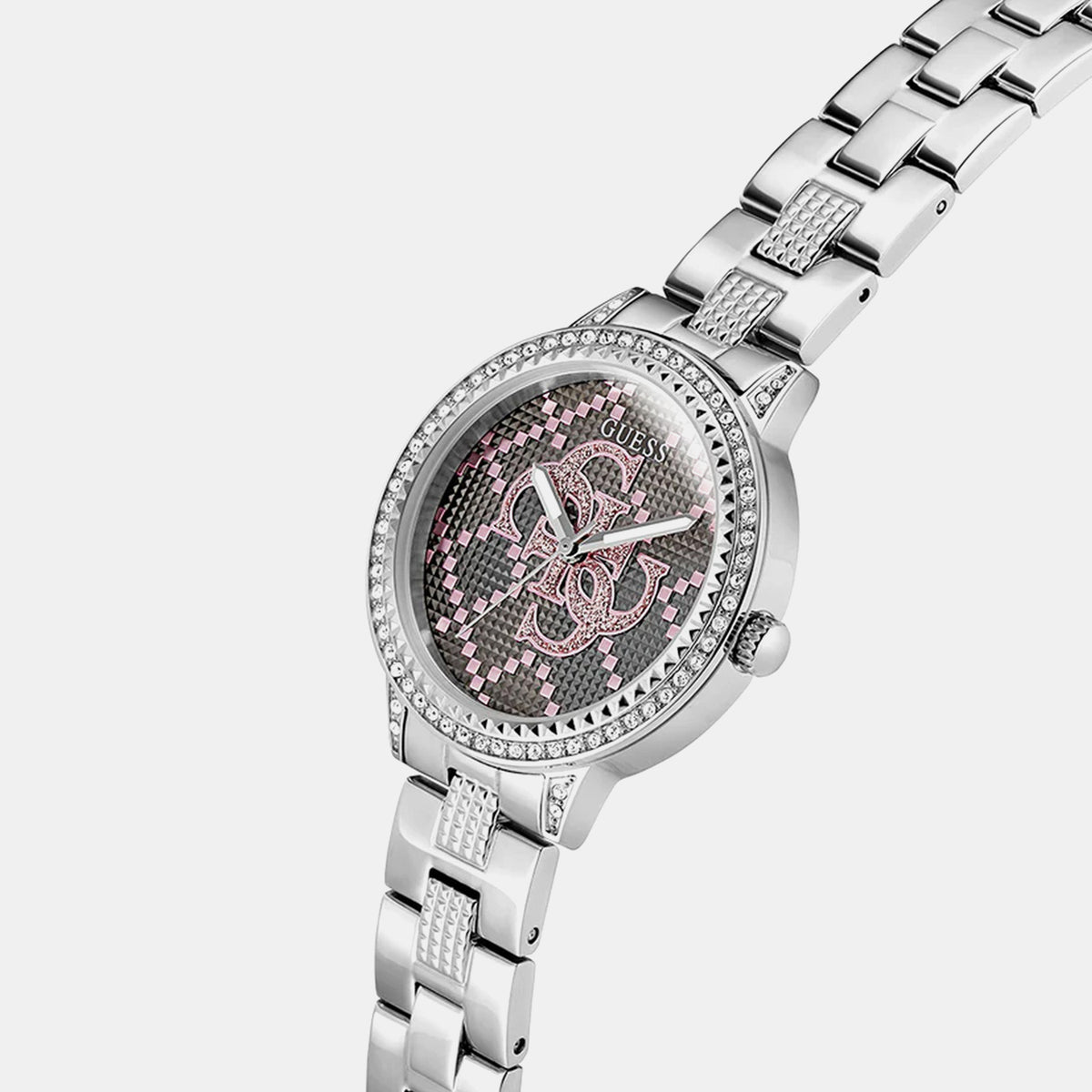 Gt G Lace Women Quartz Silver Dial Analog Stainless Steel Watch Gw0944L1